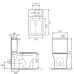 Square Close Coupled Toilet and Basin with Brass tap